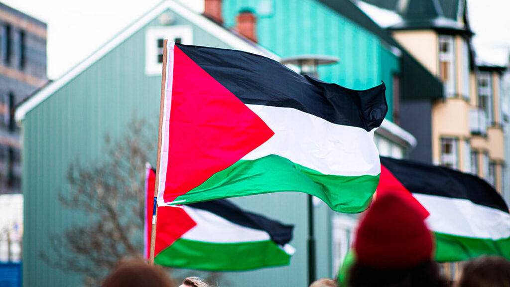 Mynd tekin af Þórdísi Reynisdóttir. Samstöðuganga fyrir Palestínu
